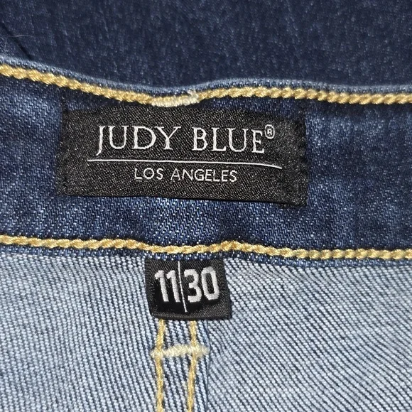 Judy Blue Boyfriend Fit Medium Wash Stretch Distressed Jeans Size 11/30 JB82328 - Picture 10 of 15
